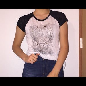 A black and white t-shirt